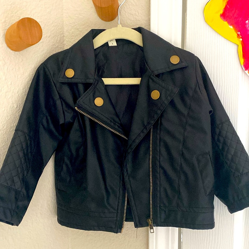 Toddler Girl Faux Leather Jacket